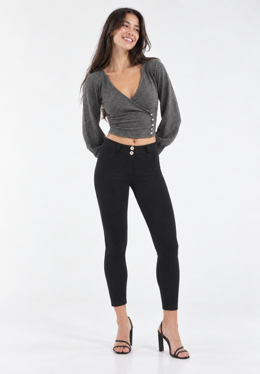 Zwarte WR.UP® Basic met een Regular Waist in Enkel Lengte in Zacht Katoen