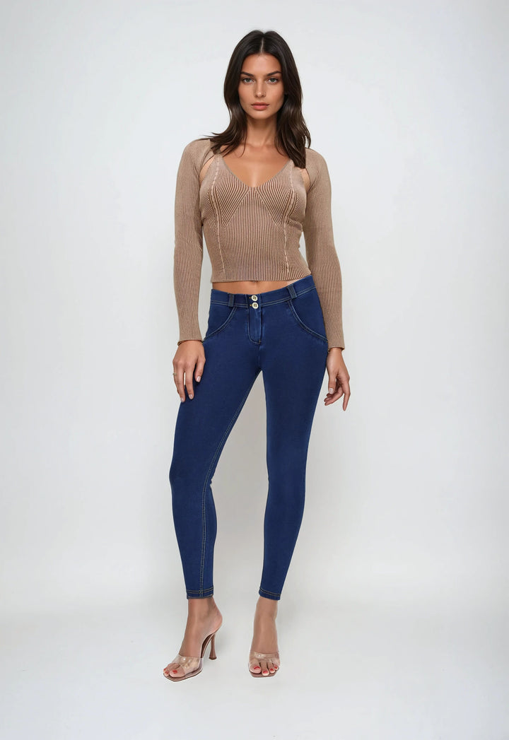 (WRUP4RC002ORG-J0Y) Denim Look Regular Waist WR.UP® in Enkel Lengte