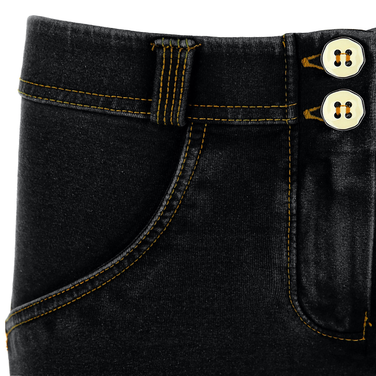 (WRUP1RC002-J7Y) Zwarte WR.UP® Regular Waist in Denim Look enlarged