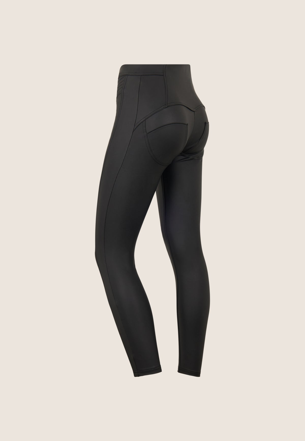 (WRUP4RMF2512-N) Pantalon noir skinny longueur cheville en similicuir recyclé agrandi