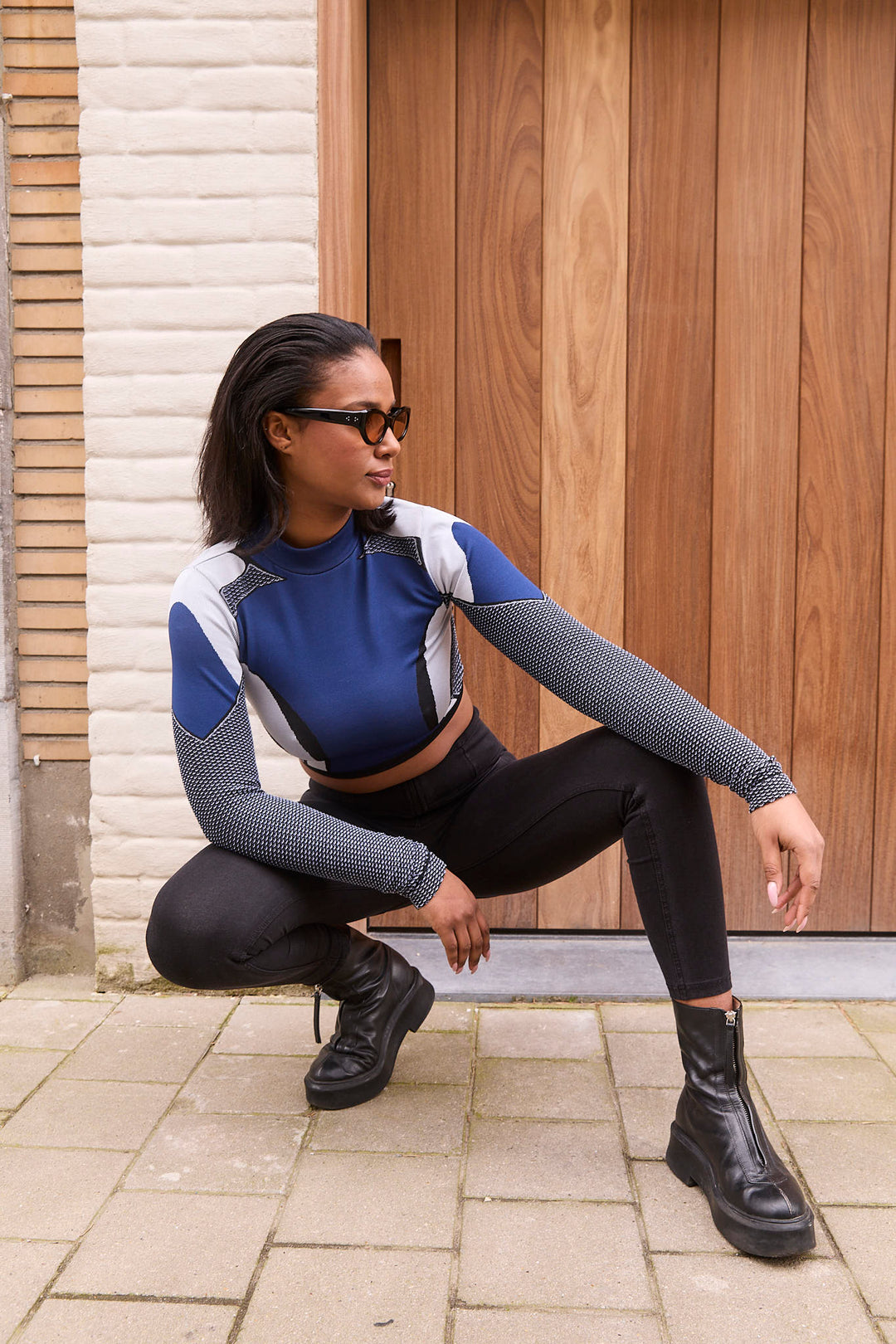 (WRUP4SHS224-J7N)  Denim Look WR.UP®  met een Super Hoge Taille en Patch Pockets