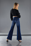 (WRUPSNUG29SHF325-J0B) Woven Denim flared WR.UP® Jeans met Hoge Taille
