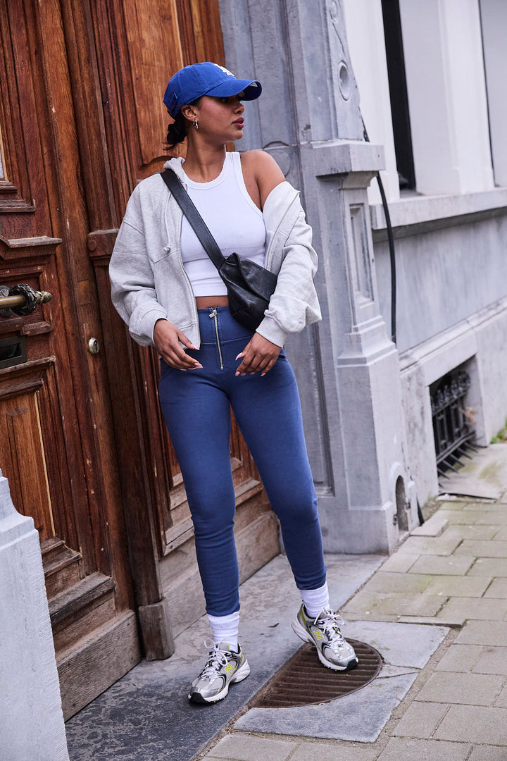 (WRUPSNUG1HC017-B57) Woven Denim WR.UP® Jeans met Hoge Taille