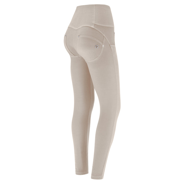 (WRUPSNUG2BHC017-I42) Off-White WR.UP High Waist met Knoopsluiting van Geweven Denim