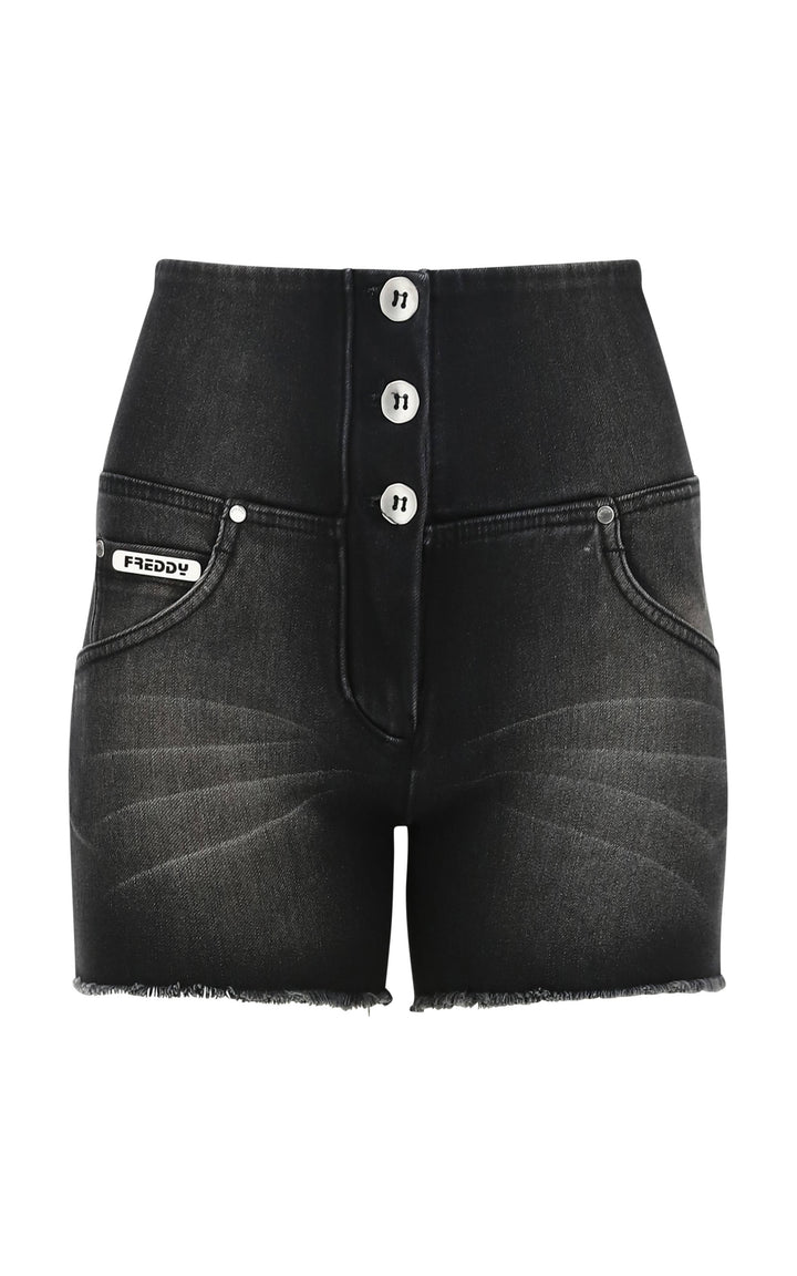 (WRUPSNUG9HS245-J7N) Hippe Denim Short met een Hoge Knoopsluiting!