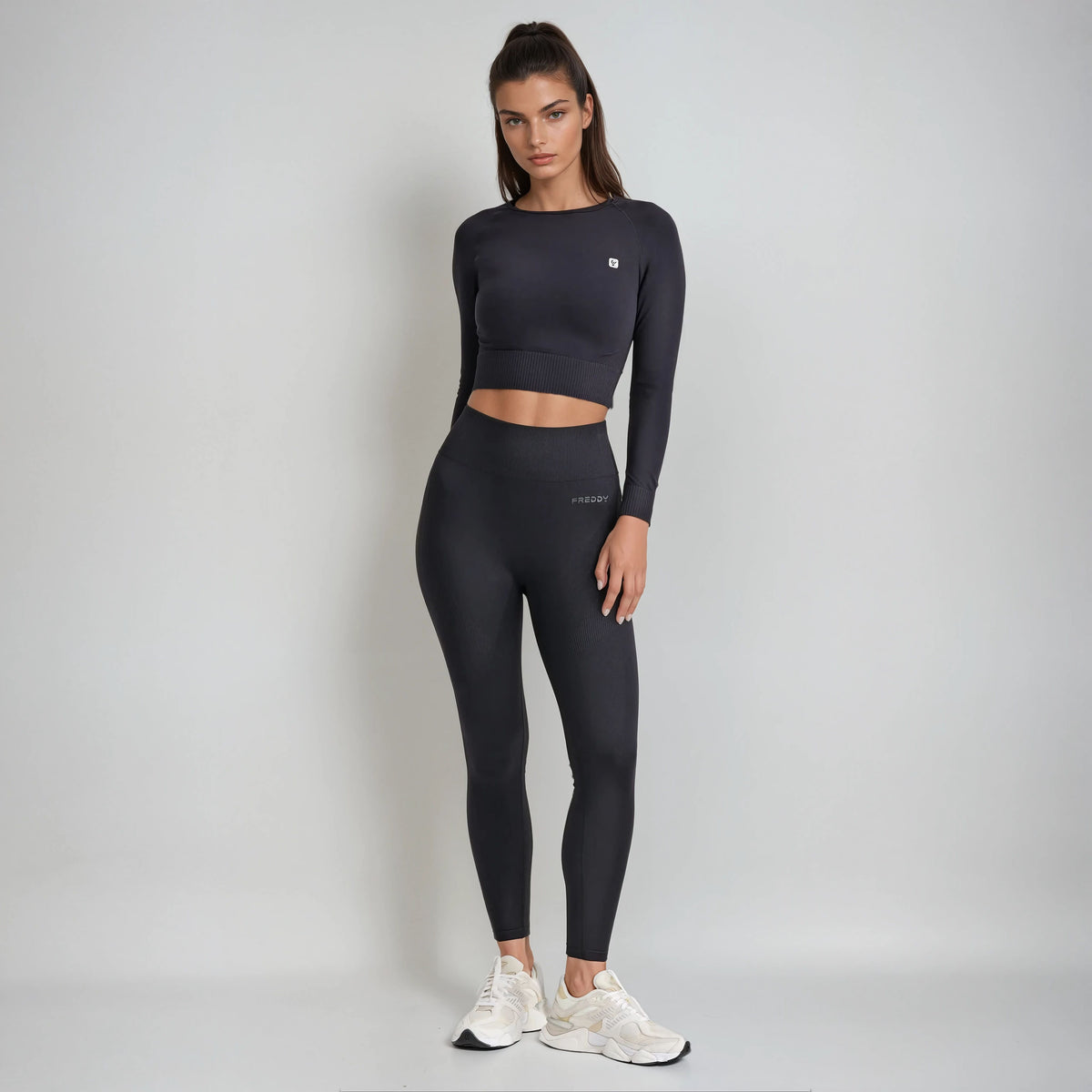 (F3WSFT3-N) Seamless Cropped Top with Long Sleeves enlarged