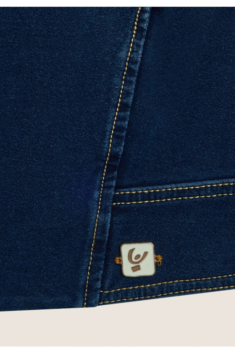 (F4WTWJ3-J0Z) Cropped WR.UP® Denim Look Jacket met Rits enlarged