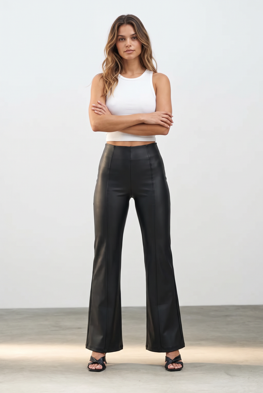 Flared Leater Look met Zij Ritssluiting ♥