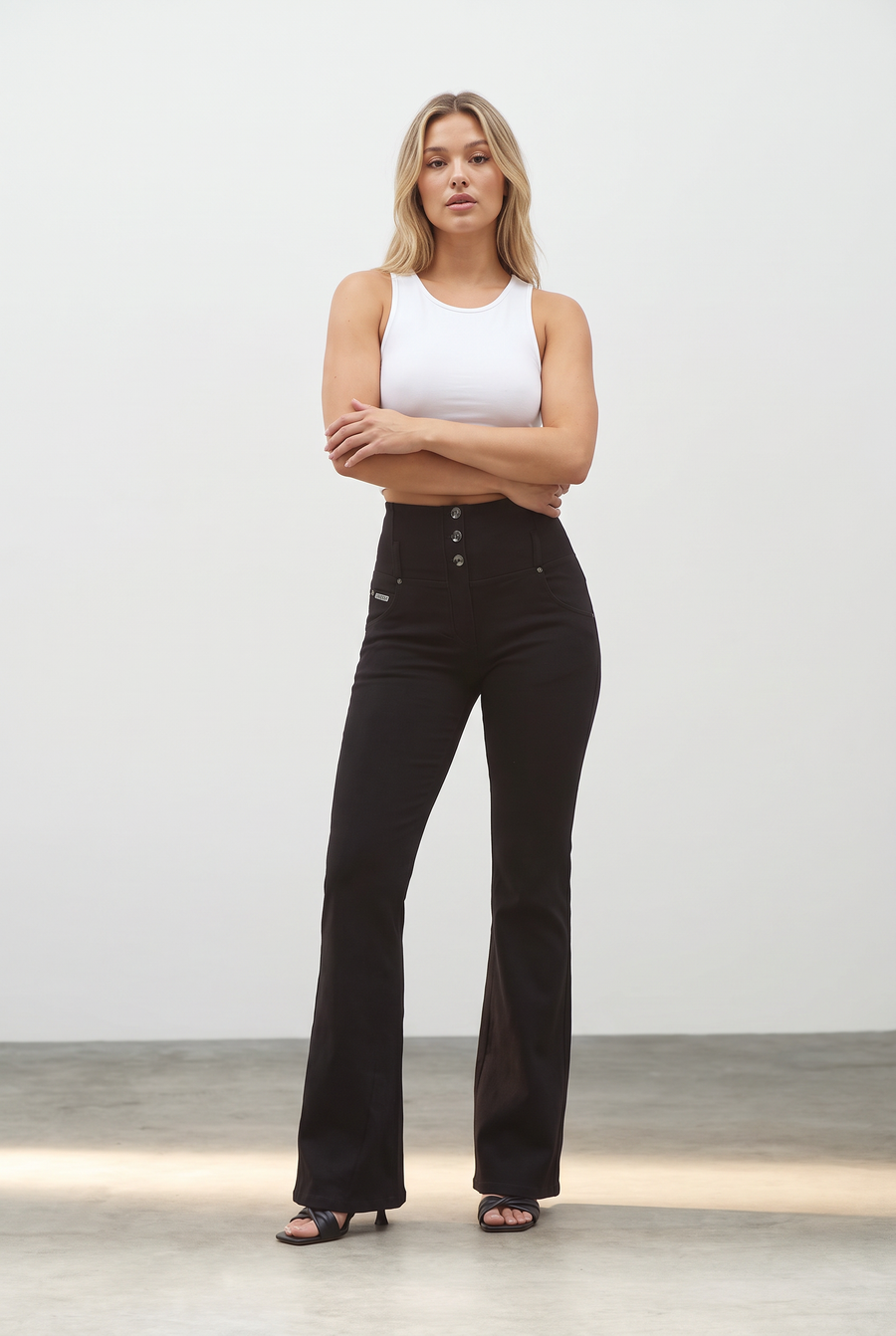 Woven Denim Flared WR.UP® Jeans met Hoge Taille