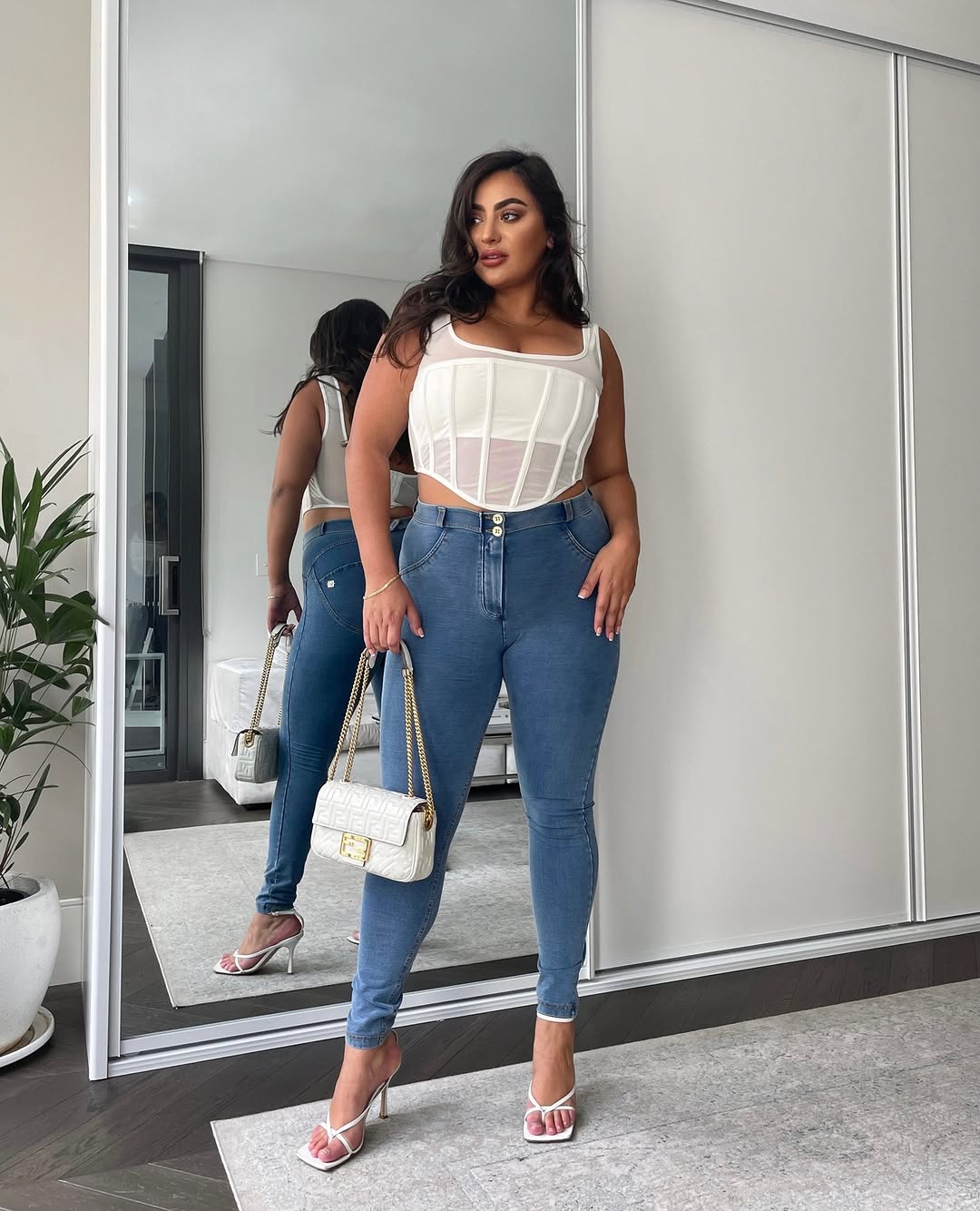 (WRUP1RC002NS-J4B)  Blauwe WR.UP® Curvy Fit Regular Waist in Denim Look