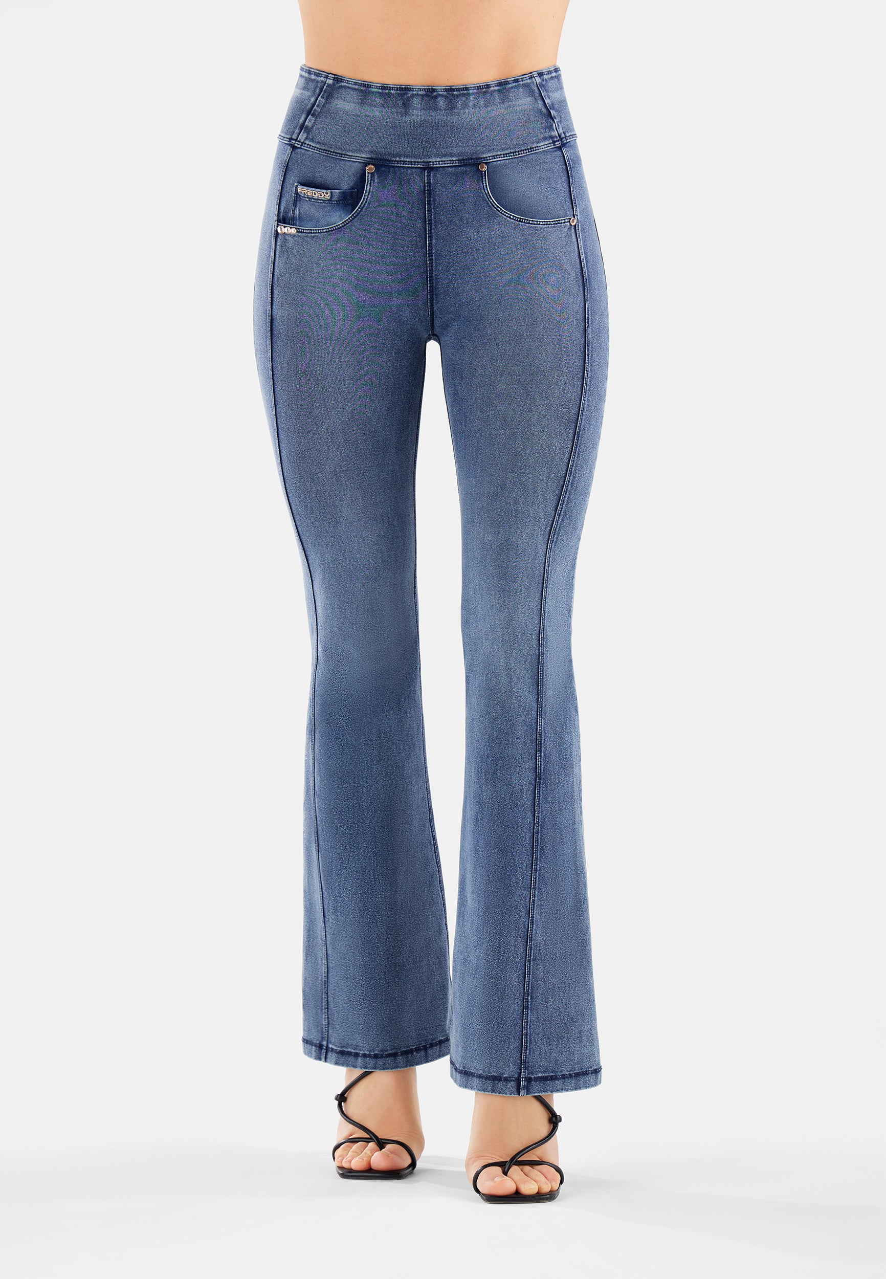 (NOWY11HF304ORG-J109B) N.O.W.® Flared Jeans met Hoge Taille