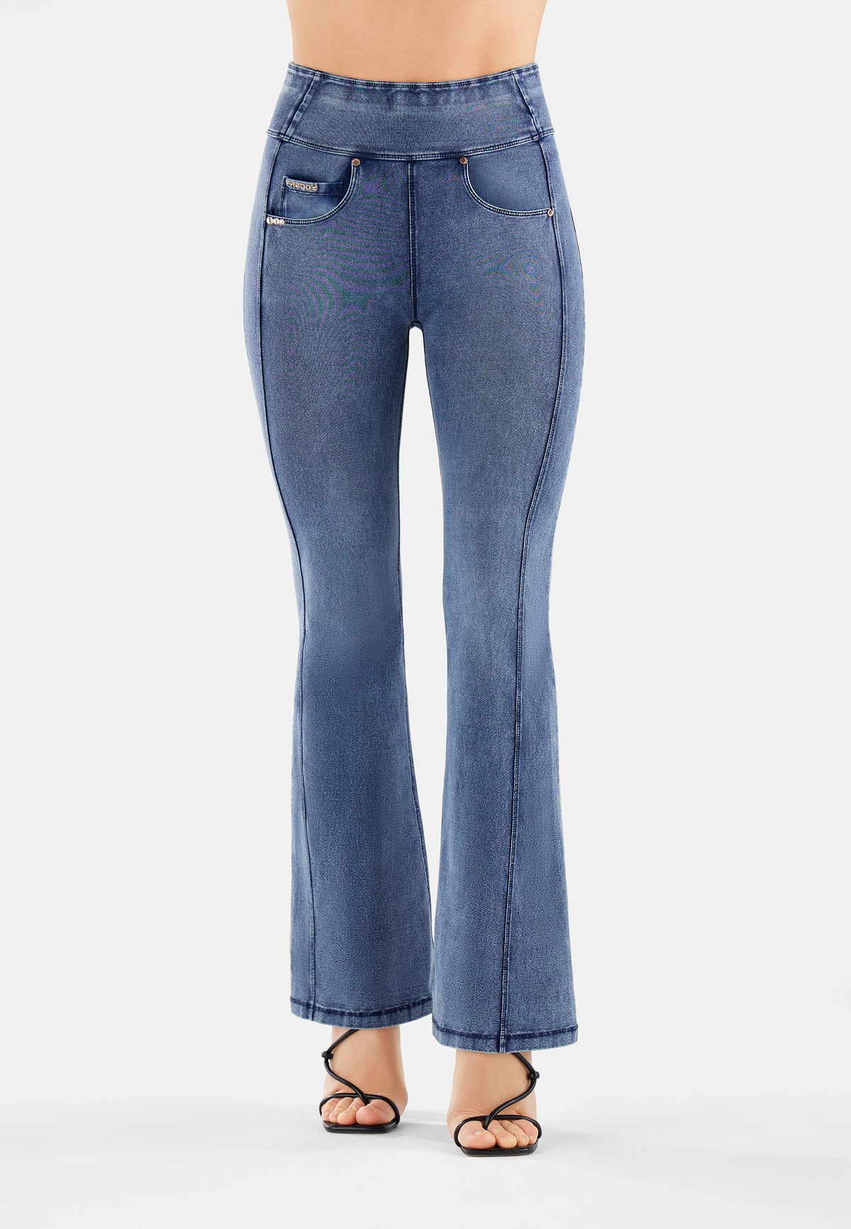 (NOWY11HF304ORG-J109B) NOW® Jeans évasés taille haute agrandi