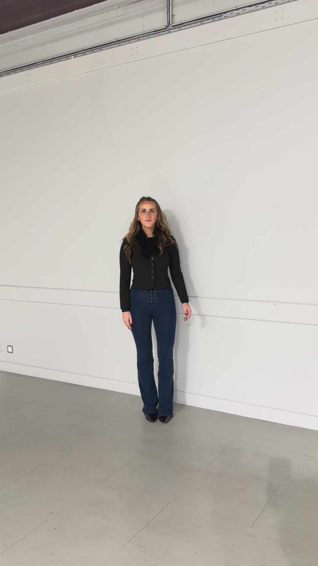 (WRUP11HF2573-J0B) Denim Stretch Organic cotton Flare Fit Blue Denim pant