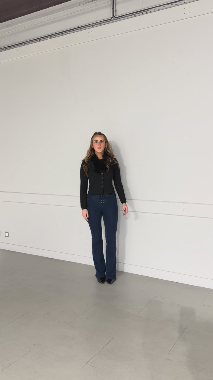 (WRUP11HF2573-J0B) Denim Stretch Organic cotton Flare Fit Blue Denim pant