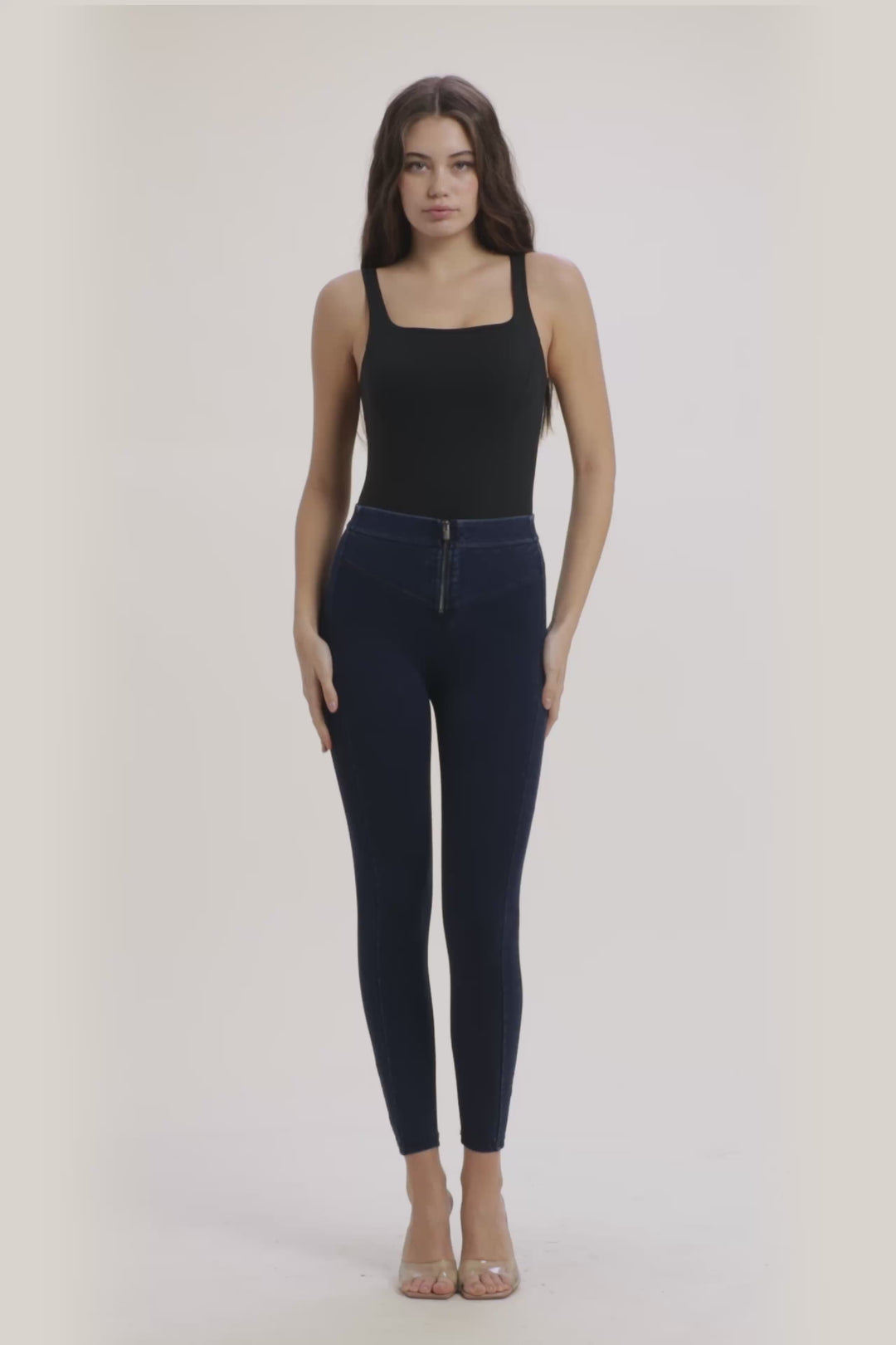 (WRUP4HF2574-J0B) Denim stetch Organic cotton Skinny Ankle length Blue Denim pant