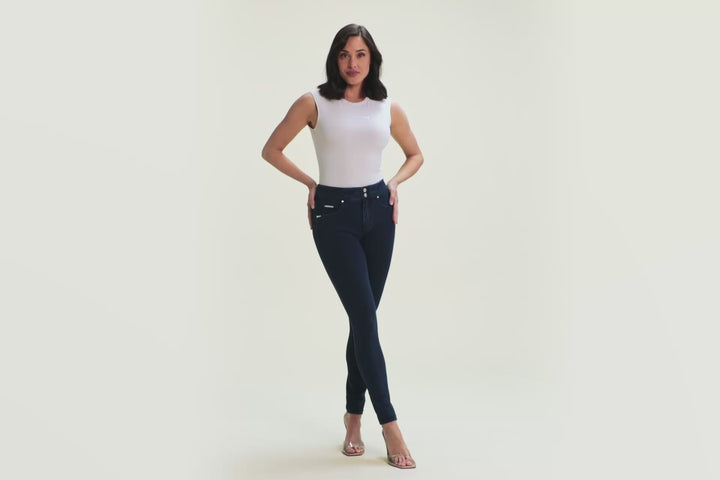 (NOW1MC002ORG-J0B) N.O.W.® Mid Waist Jeans met Knoopsluiting