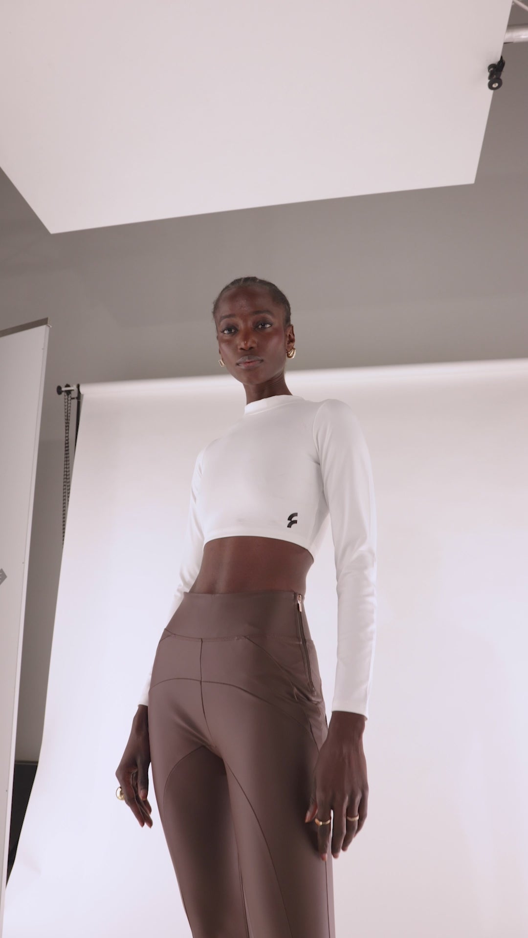 (WRUP2SHF313-M29) Leather Look WR.UP® met Hoge Taille en Stoere Stiksels