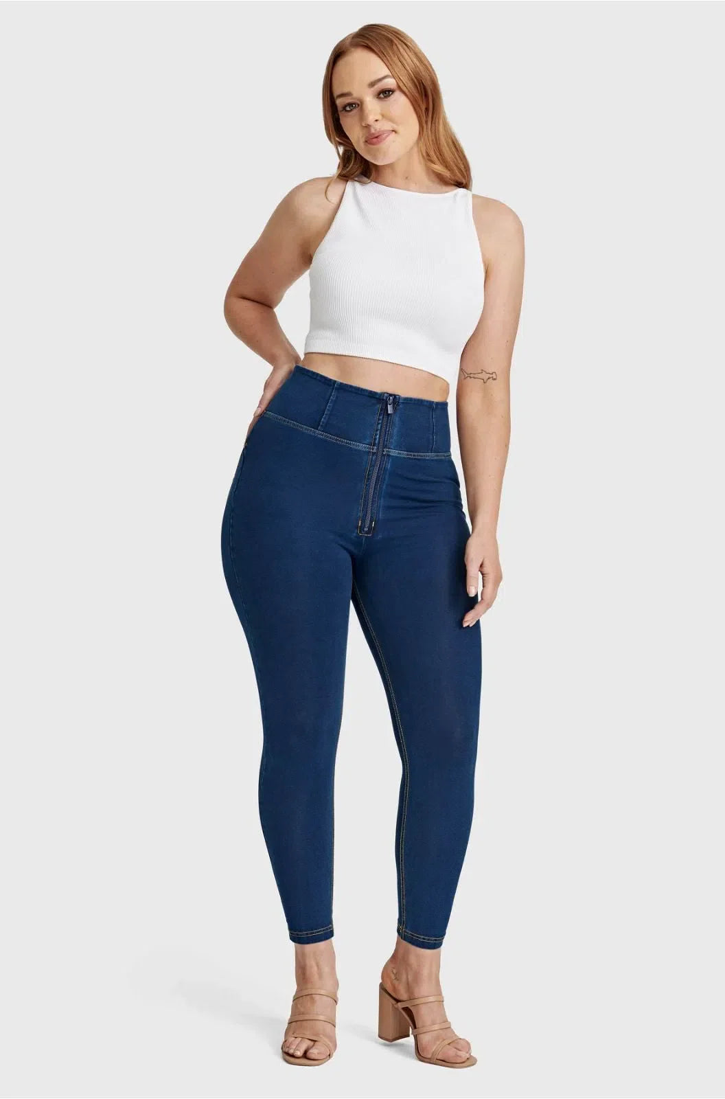 (WRUP2HC002ORG-J0Y) Denim look WR.UP® met Hoge Taille en Ritssluiting
