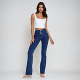 (WRUP11BHC002ORG-J0Y)  Blauwe WR.UP® Flared Jeans met een Hoge Taille en Knoopsluiting