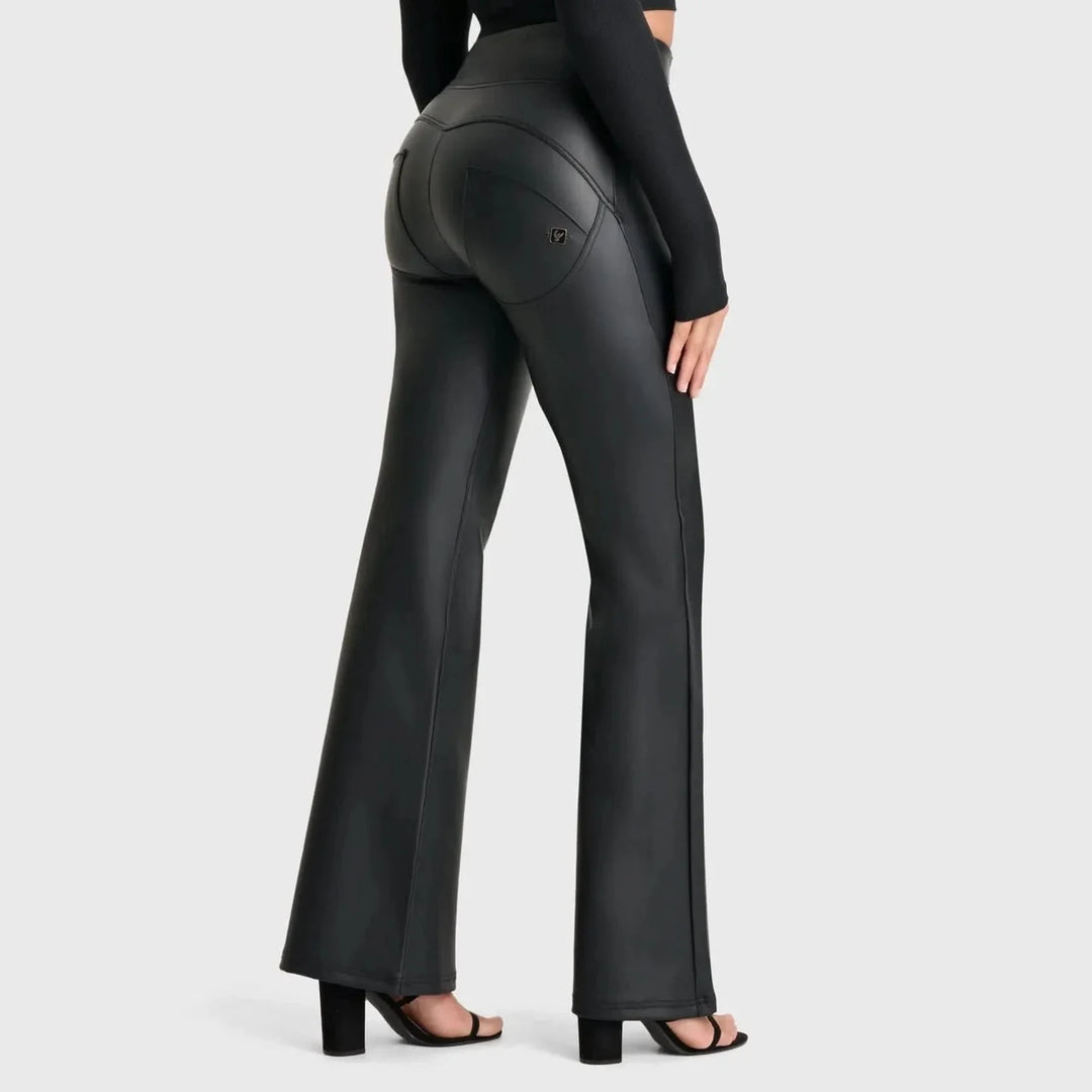 (WRUP29SHS431-N) Flared Leather Look met Zij Ritssluiting ♥