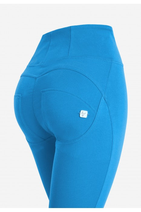 freddy pantroom high waist cotton katoen shaping shapewear leggings pants broek bright blue helderblauw rits zip