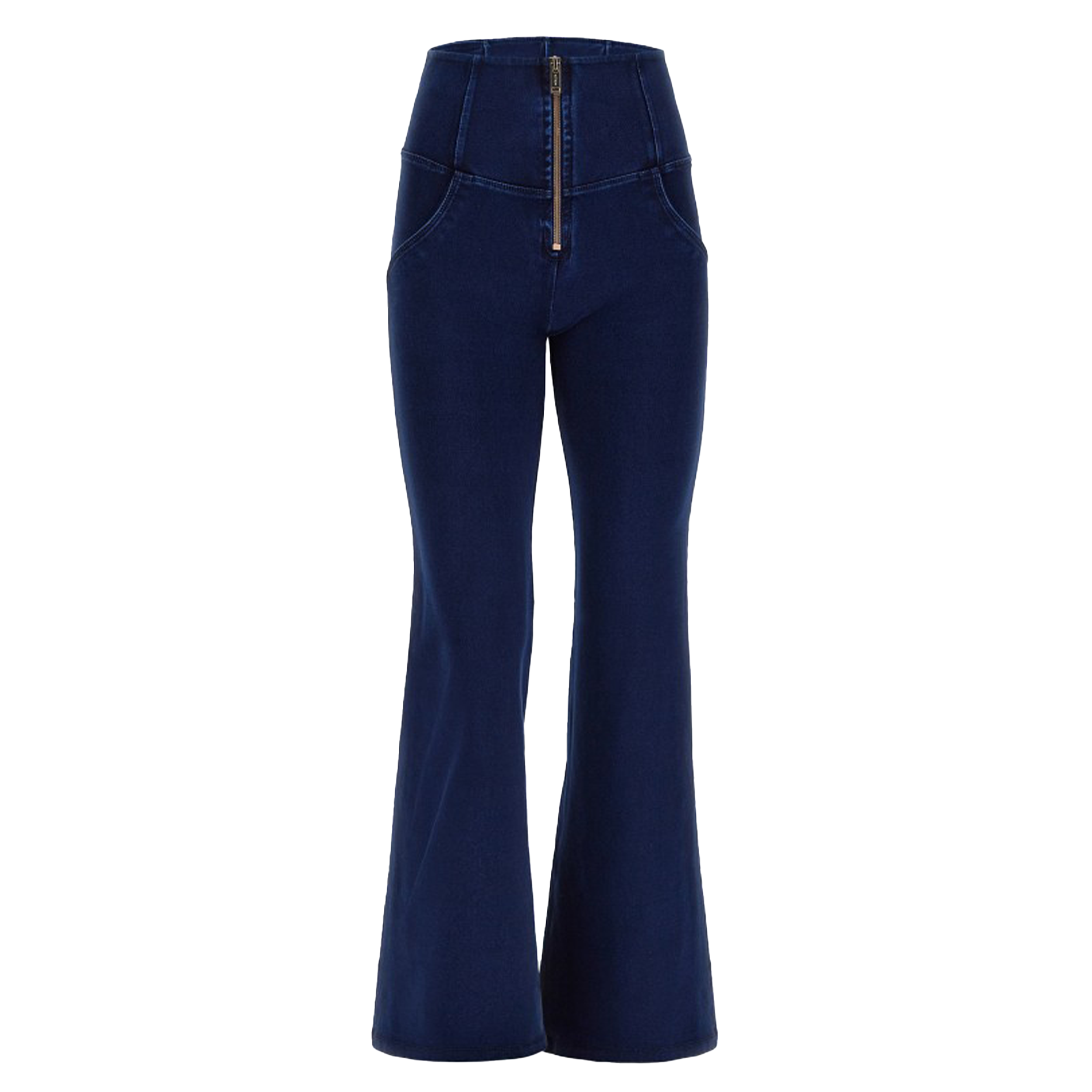 (WRUP29HF315-J0B) Blauwe WR.UP® Flared Jeans met een Hoge Taille en Ritssluiting