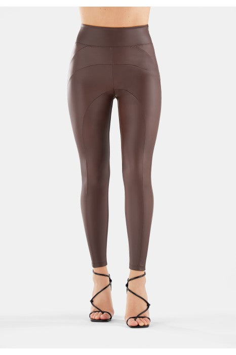 (WRUP2SHF313-M29) Leather Look WR.UP® met Hoge Taille en Stoere Stiksels