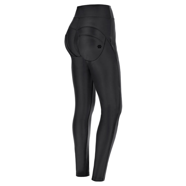 (WRUP2SHF313-N) Leather Look WR.UP® met Hoge Taille en Stoere Stiksels