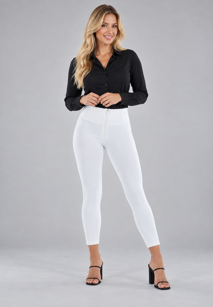 (WRUP4HC006PREC-W) Leren Look WR.UP® met Hoge Taille en Enkellengte