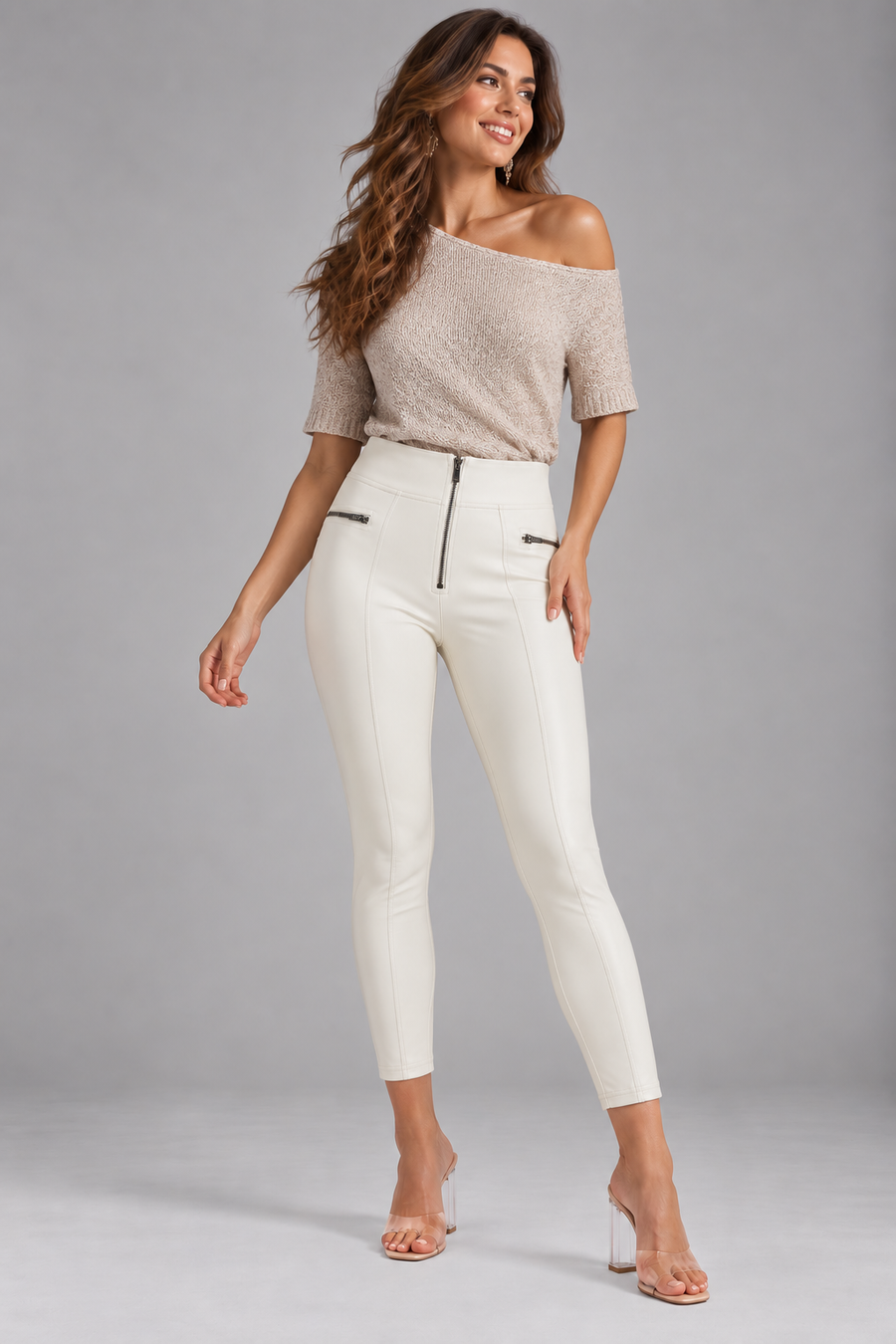 Faux Leather WR.UP® Zip Details in Enkel Lengte