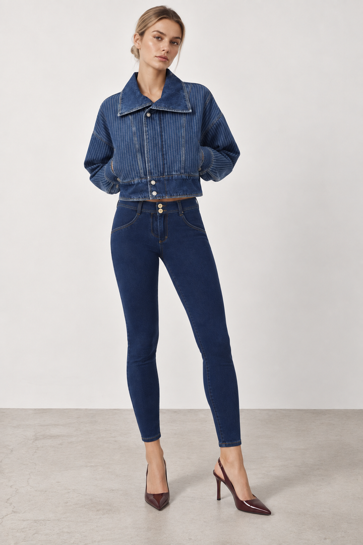(WRUP4RC002ORG-J0Y) Denim Look Regular Waist WR.UP® in Enkel Lengte