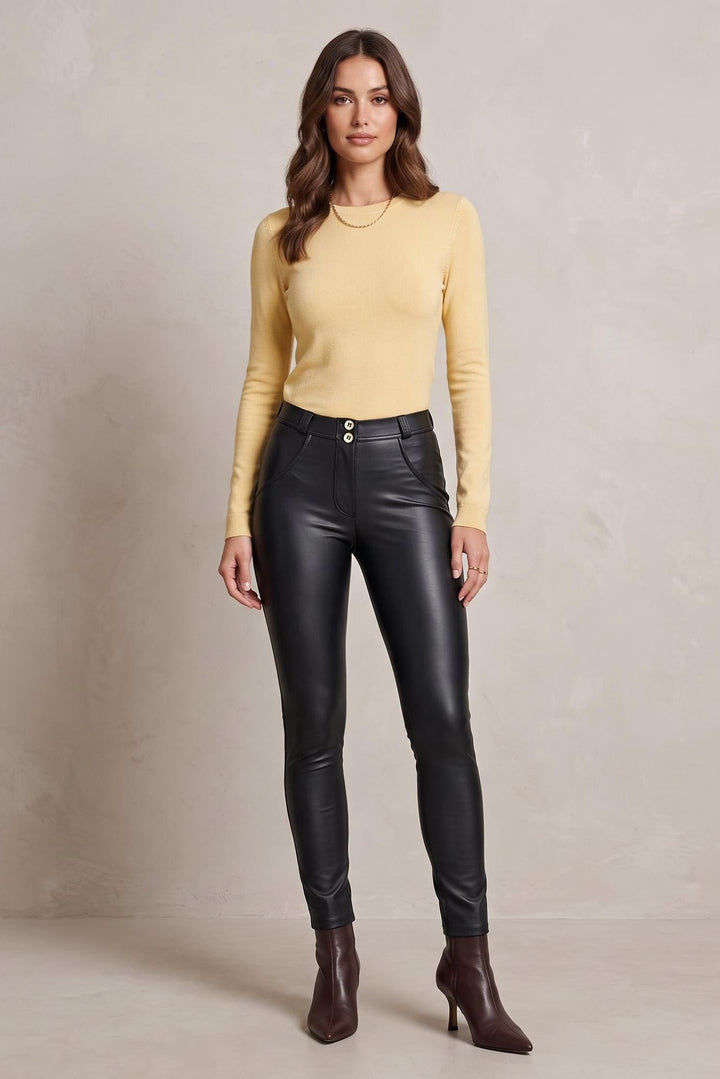 (WRUP4RC006PREC-N)  Zwarte WR.UP® Enkel Lengte in Leather Look