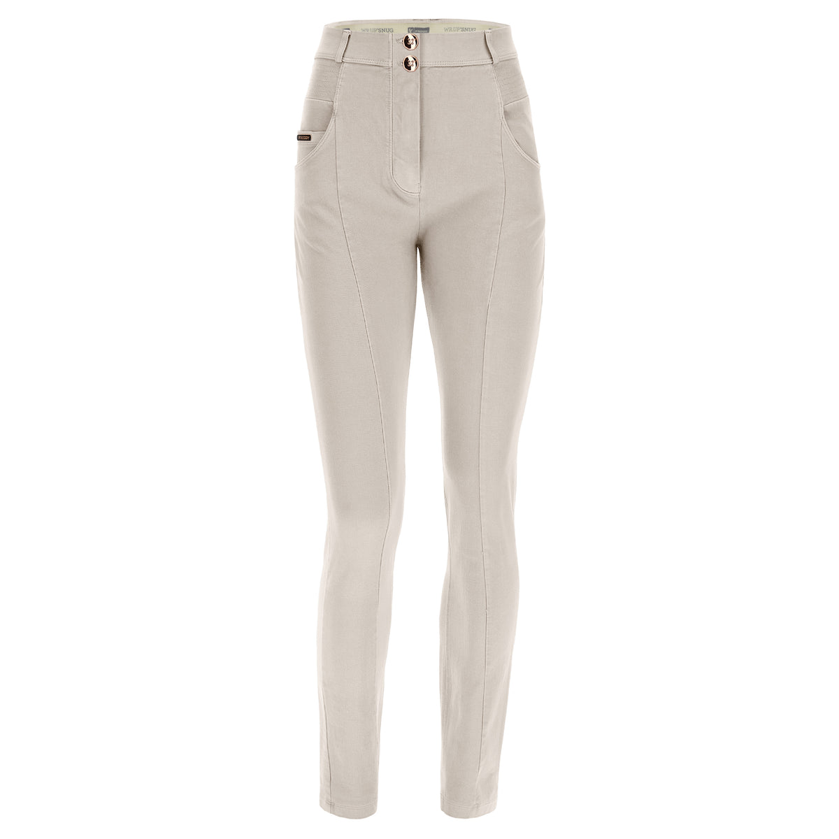 (WRUPSNUG1SHF314-I42) ♡ Jean WR.UP® en denim tissé blanc cassé, taille haute ♡ agrandi