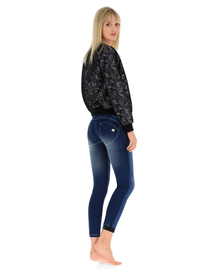 (WS347L01H02-NGWV0)Floral Print Bomber In Mesh-Lined French Terry