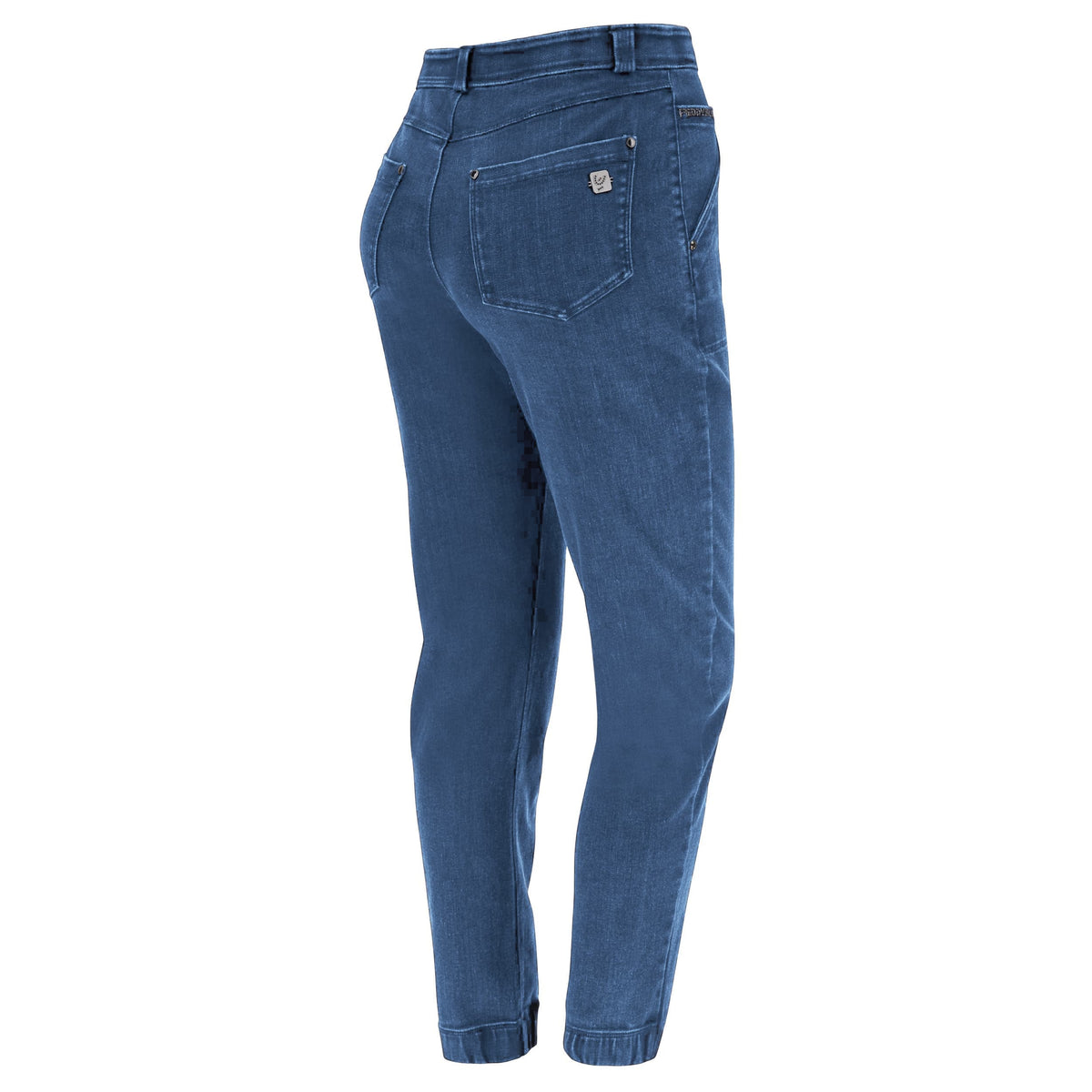 BLACK1HF202-J4B Blauwe Freddy Jeans met een Hoge Taille, Patch Pockets en een Hip Detail aan de Enkel enlarged