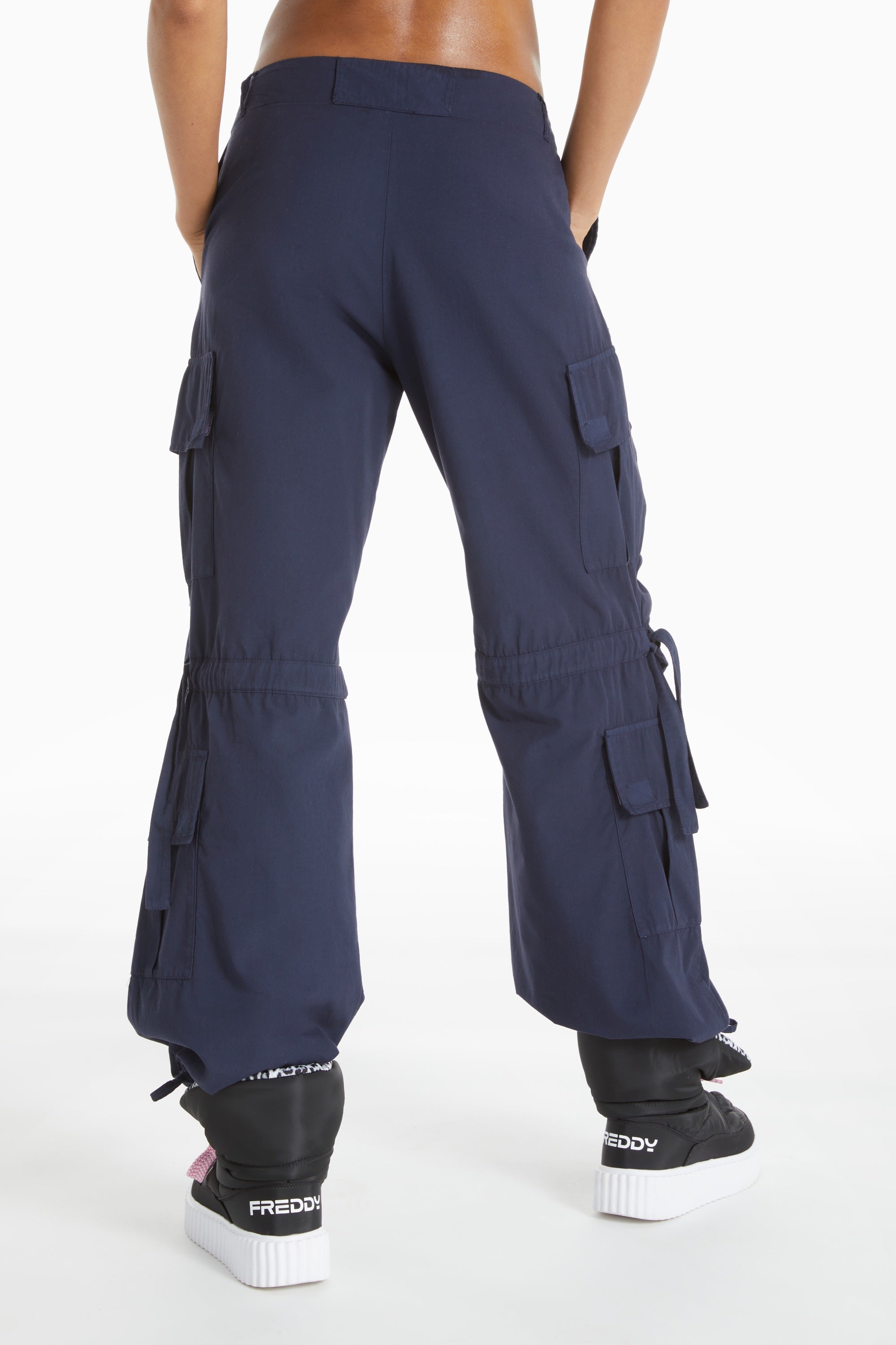 (BRITNEYF301-B94X) Freddy Poplin Cargo Pants with side pockets in Blue