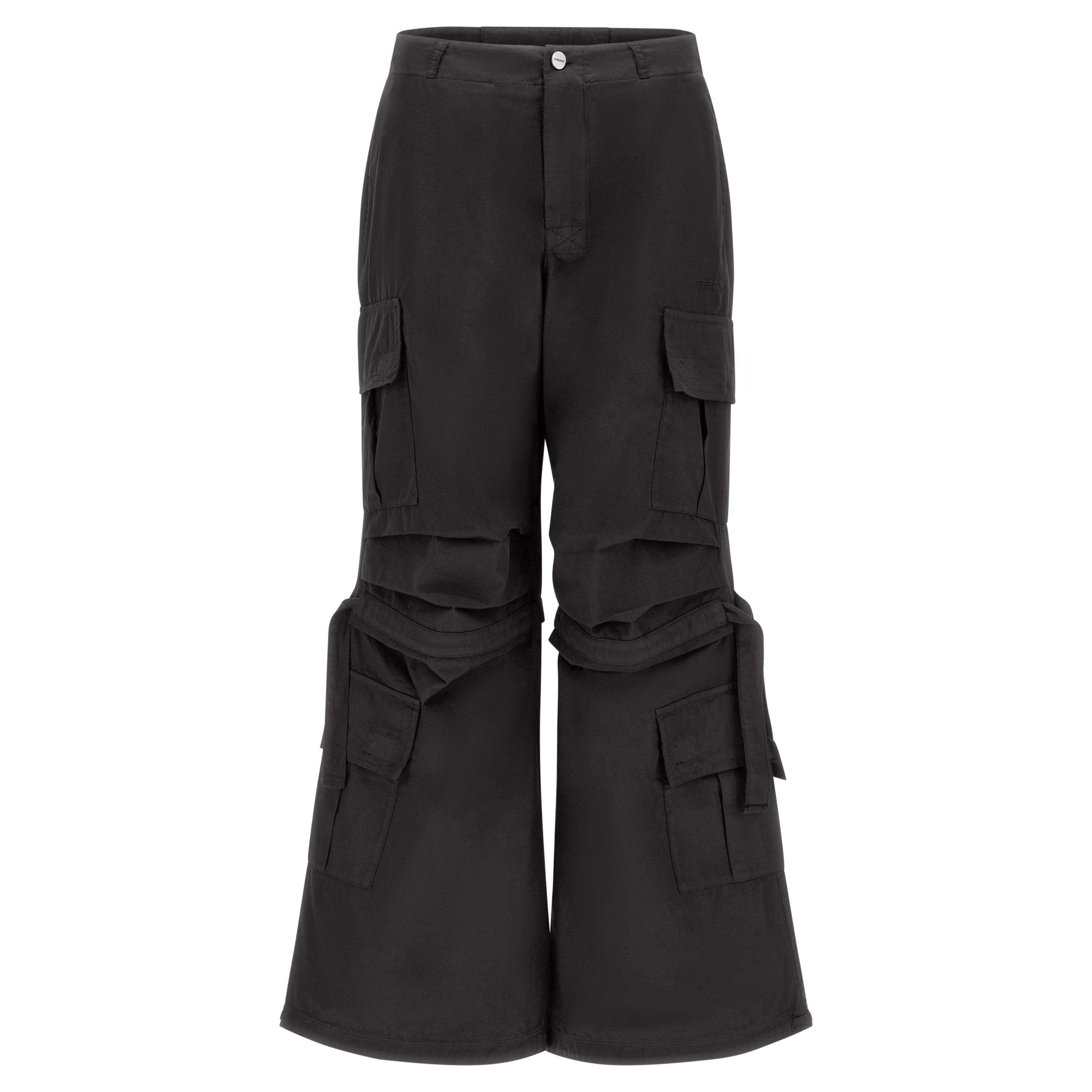 (BRITNEYF301-NX) Freddy Poplin Cargo Pants with side pockets in Black