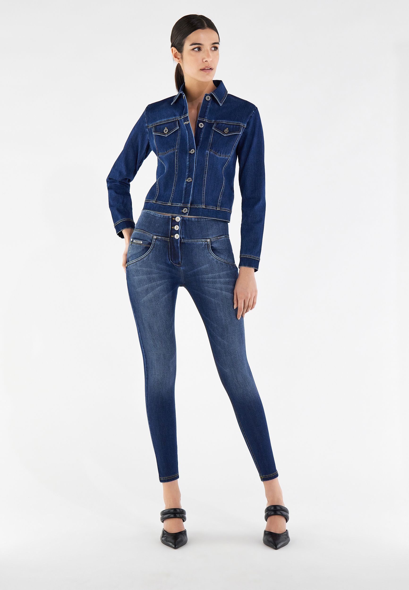 (WRUPSNUG2MF224-J0Y) WR.UP® Skinny Pants Medium Waist In Woven Denim