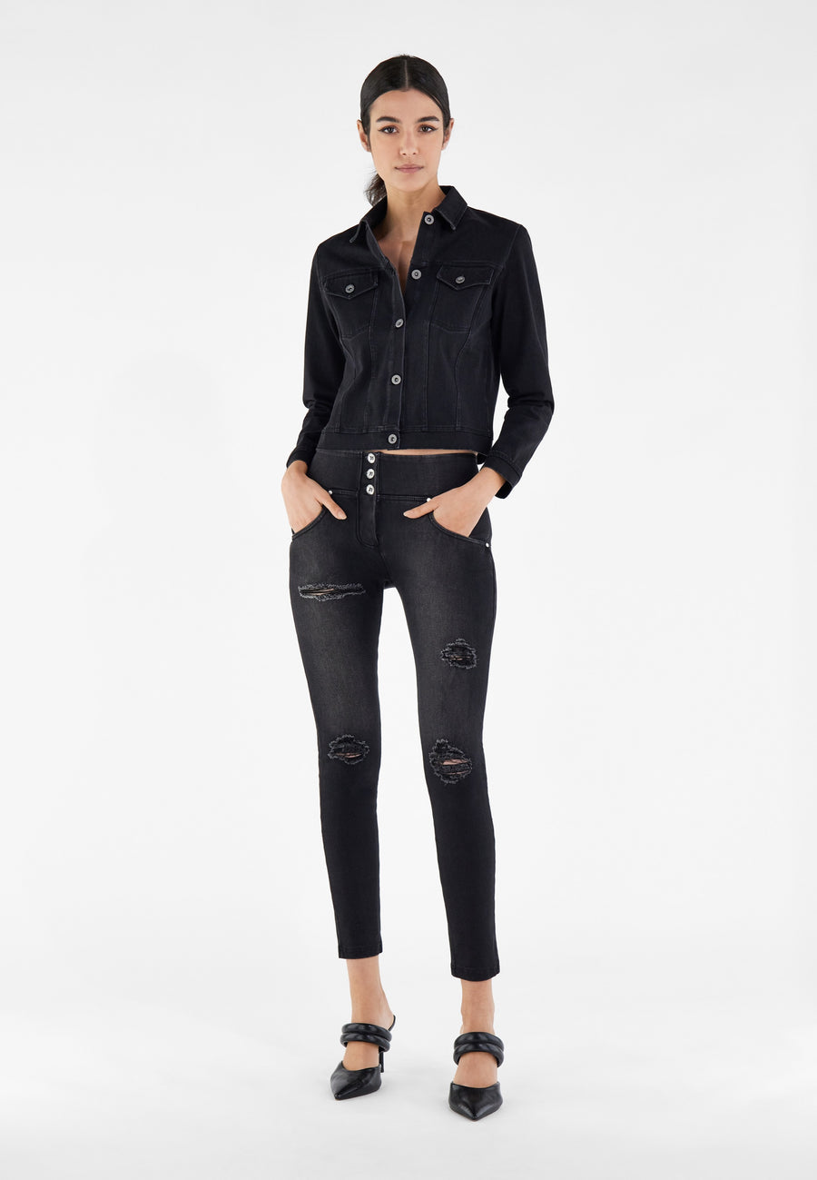 WR.UP® Medium Waist Ripped Jeans In Eco-Friendly Denim