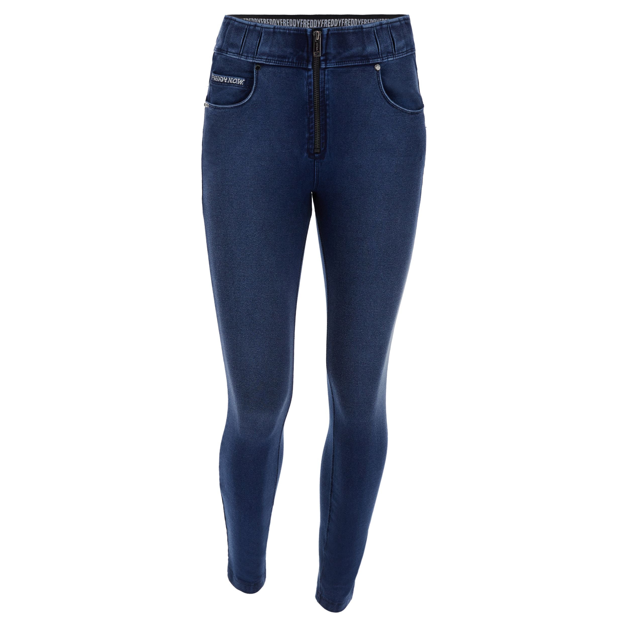 blauwe blauw blue jeans broek denim legging jegging  rits