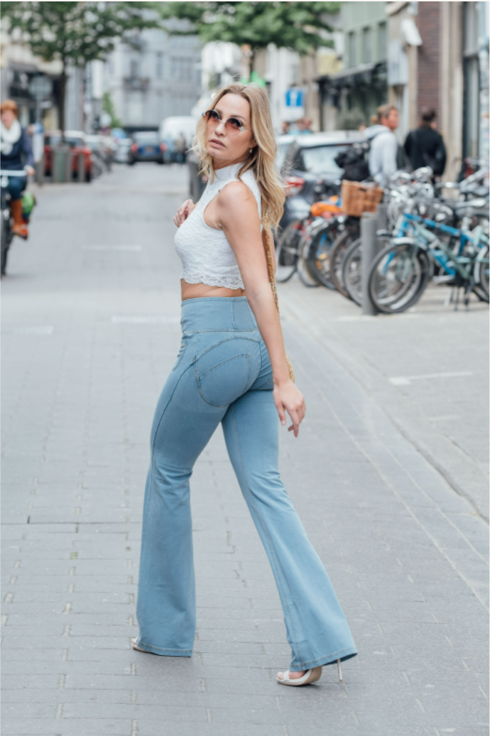 (WRUP11HS261-J79Y) WR.UP® Flare Jeggings With High Waist And Patch Pockets
