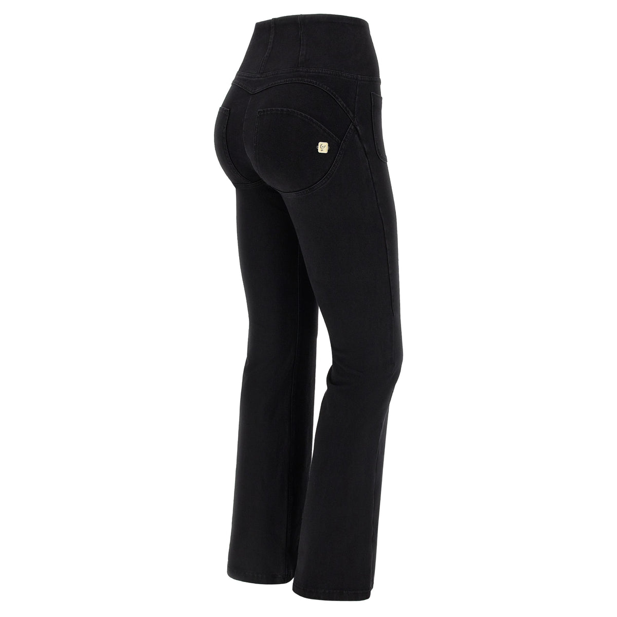 WRUP11HF250-J7N Zwarte WR.UP® Flared Jeans met een Hoge Taille en Patch Pockets enlarged
