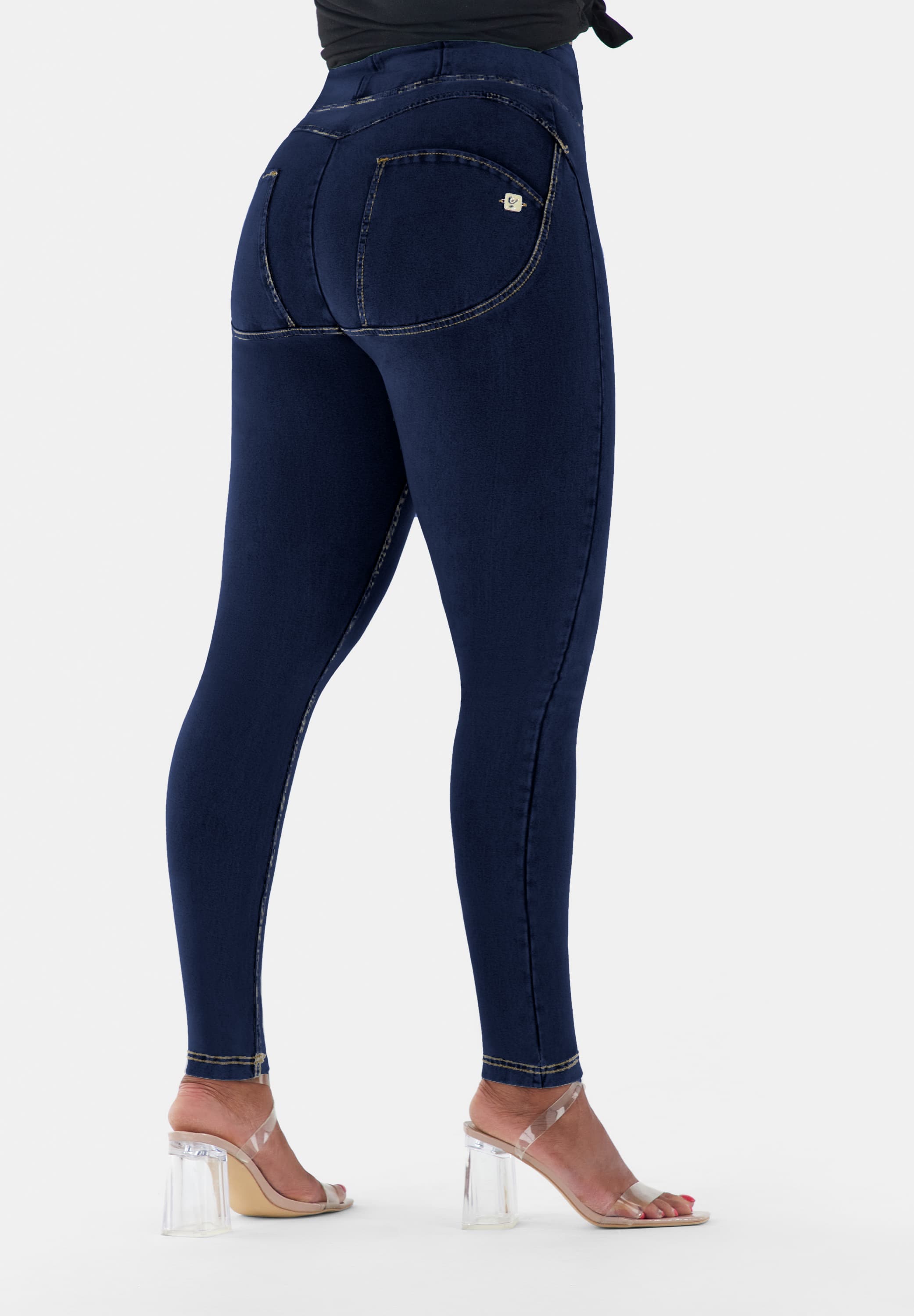 (WRUP1HC002NS-J0Y) Blauwe WR.UP® Push Up Jeans met een Hoge Taille en Zip