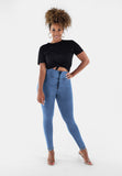 (WRUP1HC002NS-J4Y)  Blauwe Curvy WR.UP® Push Up Jeans met een Hoge Taille en Zip
