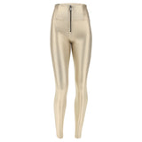 (WRUP1HF119-O13) High waist WR.UP® shaping trousers in coated metallic performance fabric