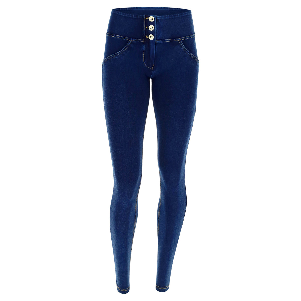 (WRUP1MC002-J0Y) PANTALON BLEU TAILLE MOYENNE COUPE SKINNY EN DENIM STRETCH WR.UP® agrandi