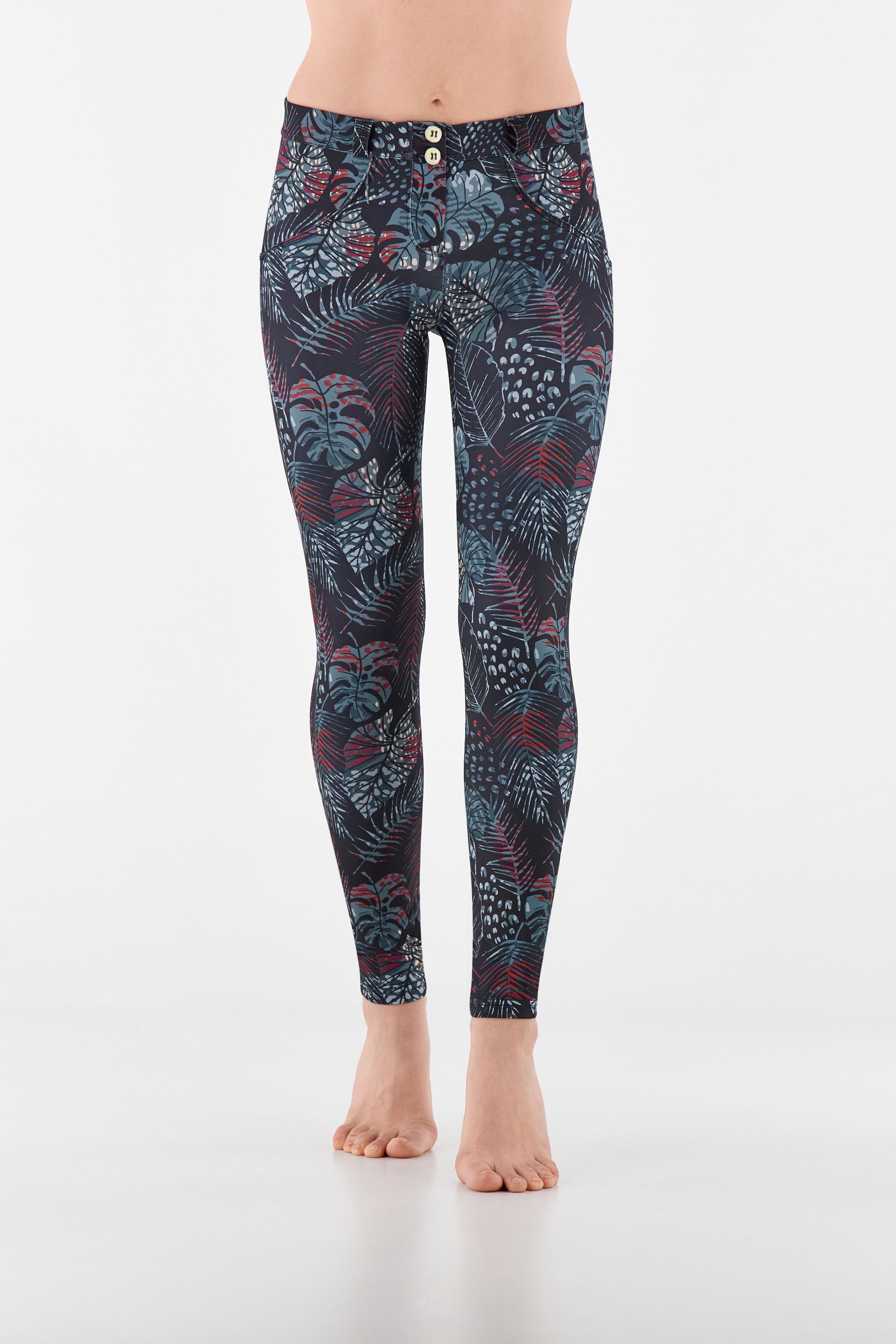 (WRUP1RS254-FLO23) WR.UP® Push Up Trousers With Eco-Friendly Breathable Floral Fabric