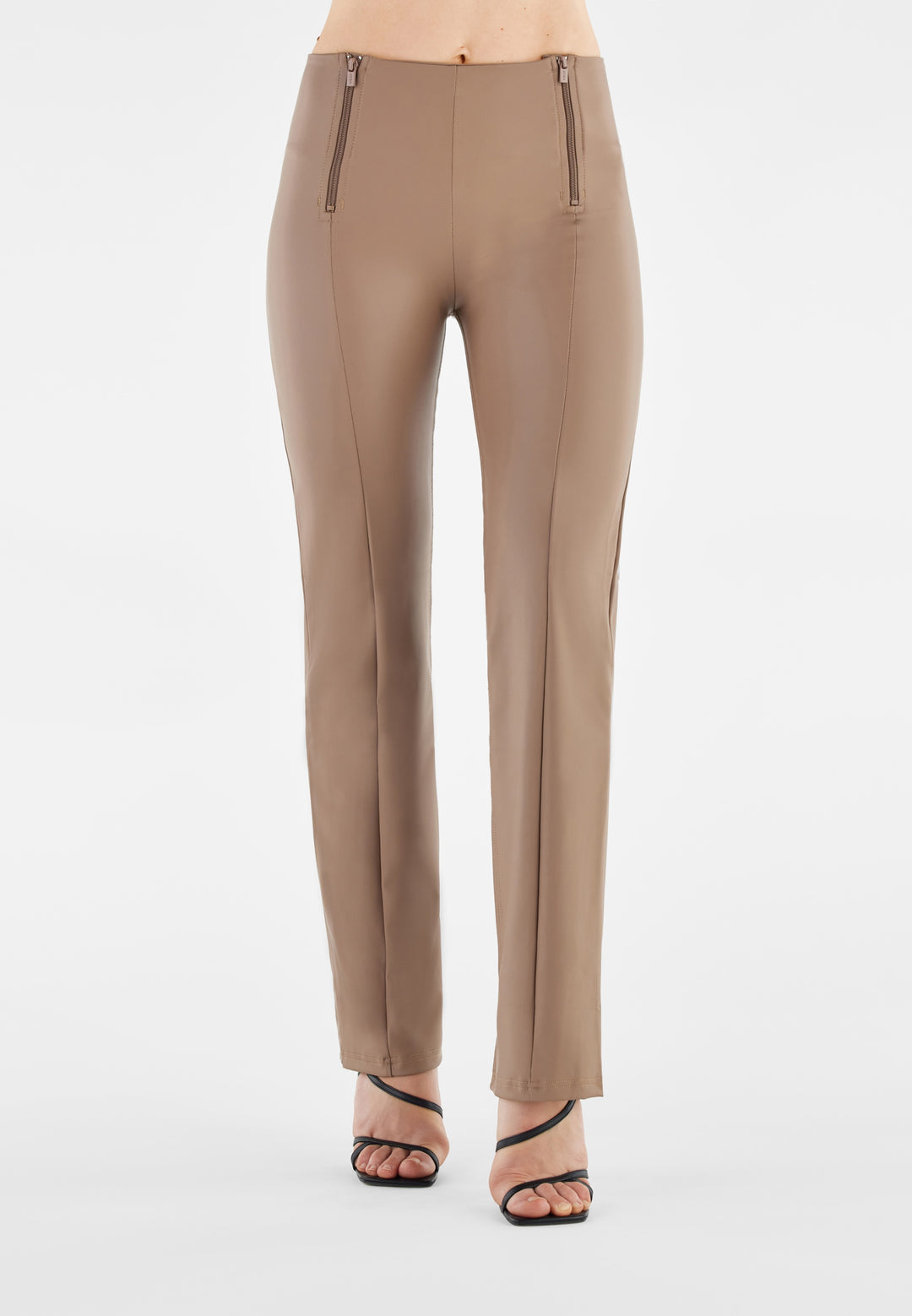 (WRUP24HS315-M103) Leather Look Hoge Taille WR.UP® met Wijde Pijp