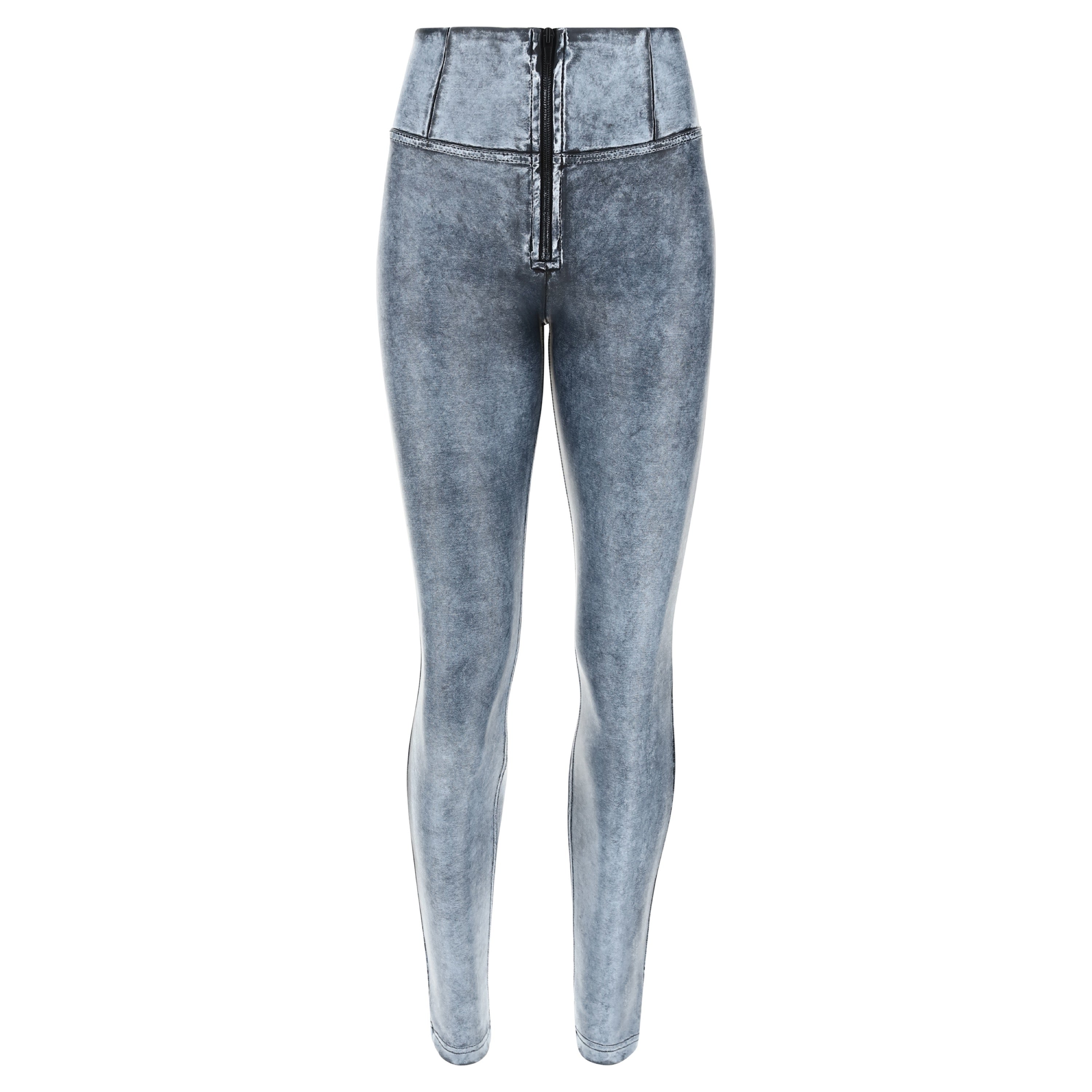 (WRUP2HS266-LJ1) WR.UP® Superskinny Trousers With Acid-Washed Effect Faux Leather And High Waist