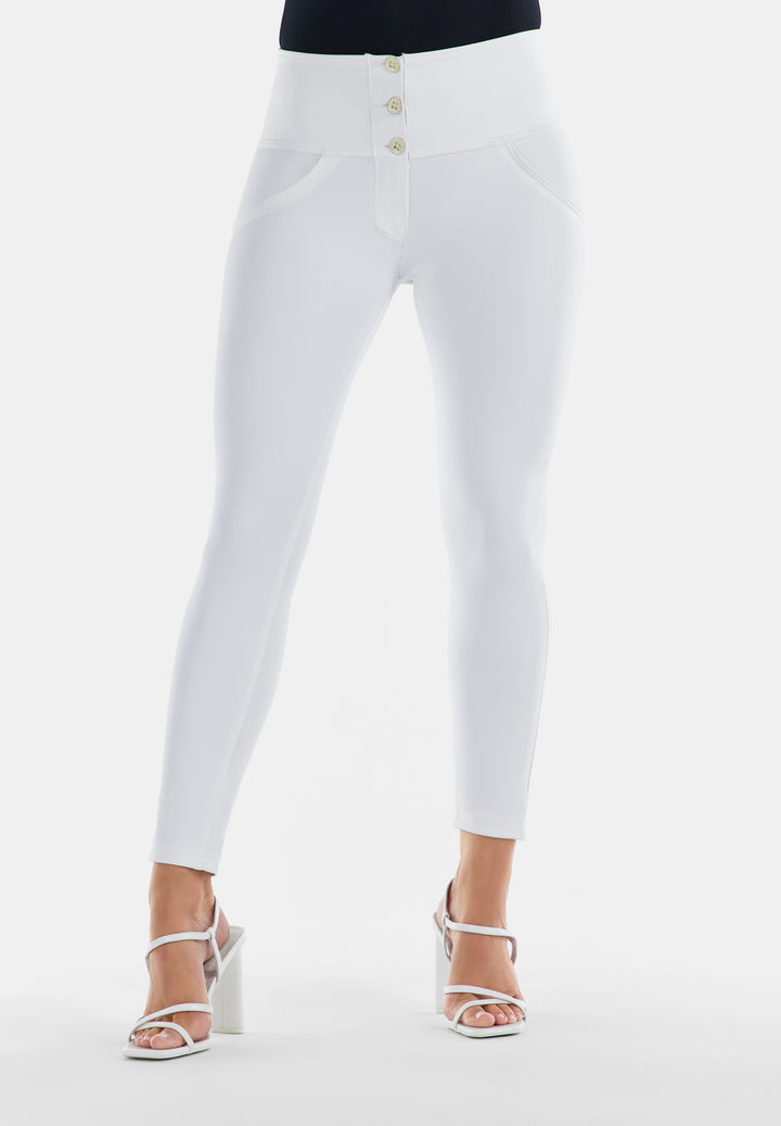 (WRUP4BHC006PREC-W) Leather Look WR.UP® Hoge Taille en Enkel Lengte met Knoopsluiting